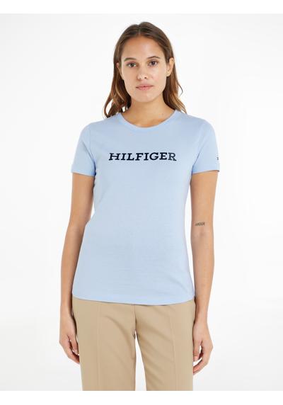 Рубашка с круглым вырезом, надписью и флагом Hilfiger