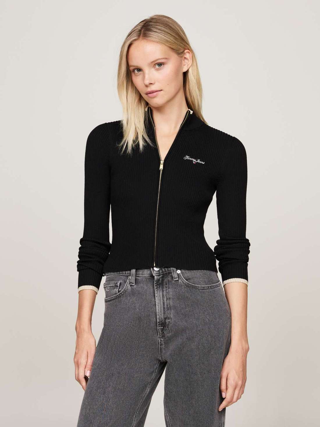 Кардиган с блестками TJW METALLIC TIP ZIP CARDIGAN