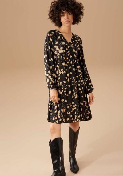 Платье-блузка с графичным цветочным принтом