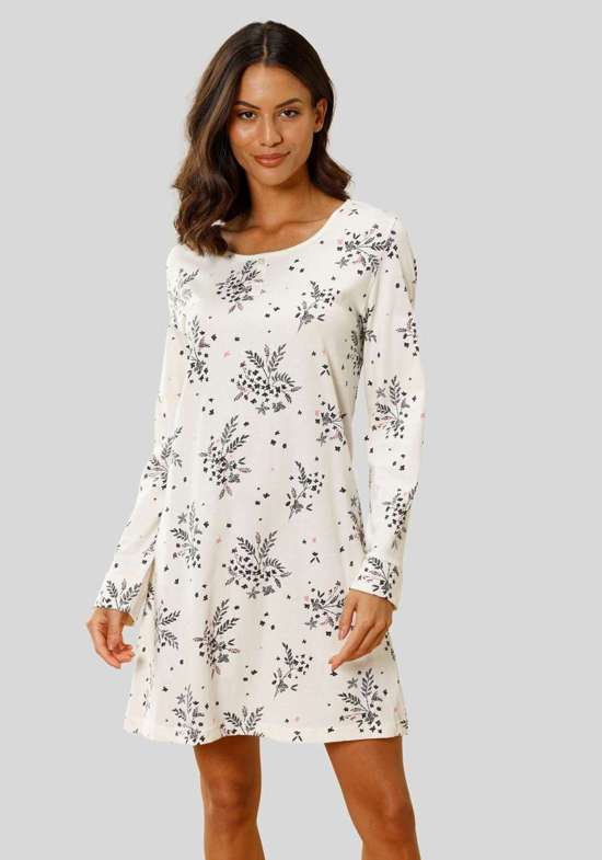 ночная рубашка с принтом гортензии