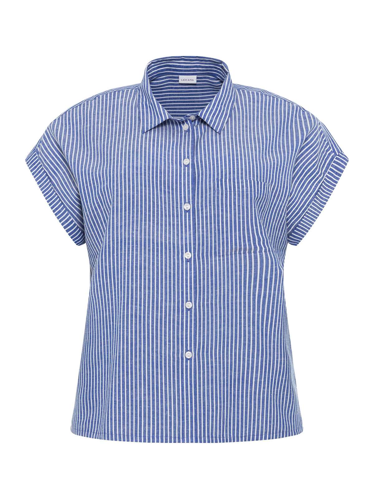 Блузка-рубашка из смеси льна с планкой на пуговицах, льняная блузка, блузка с коротким рукавом