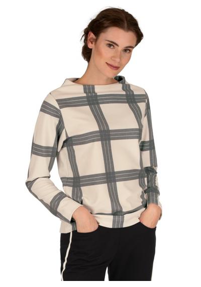 толстовка TRIGEMA Stehkragen Pullover mit Karo-Muster