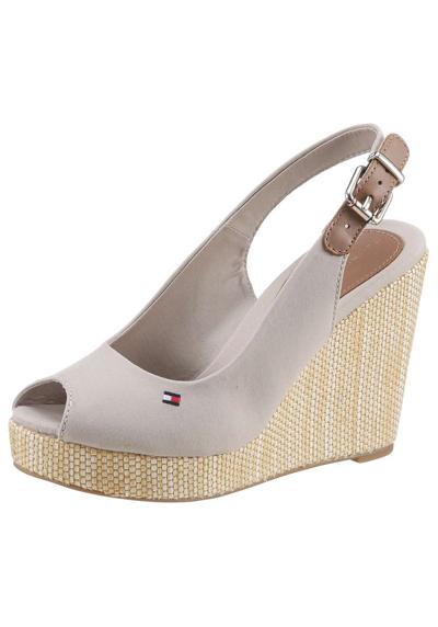 Босоножки на танкетке с регулируемой пряжкой ICONIC ELENA SLING BACK WEDGE