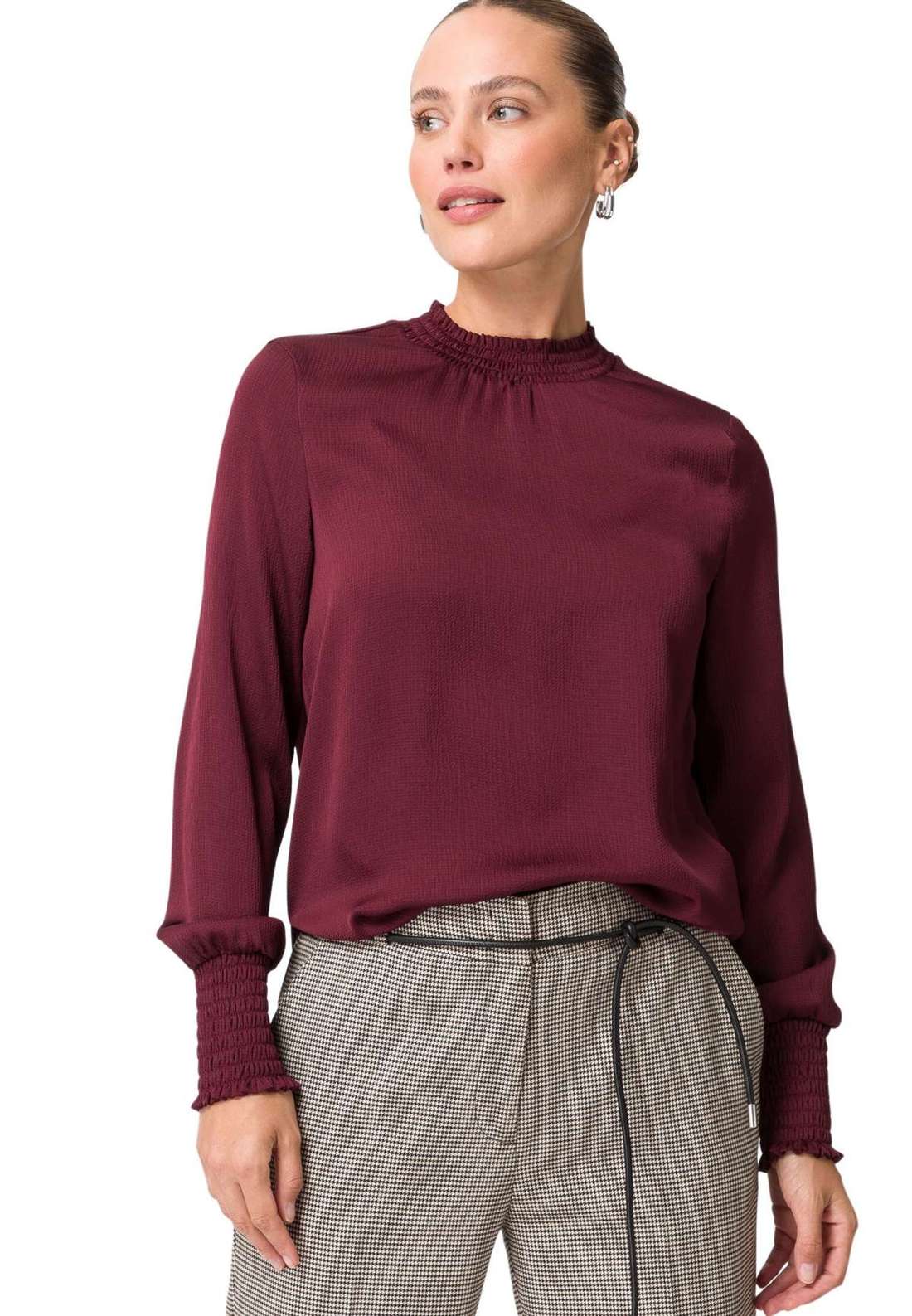 Классическая блузка zero Bluse gesmokter Kragen