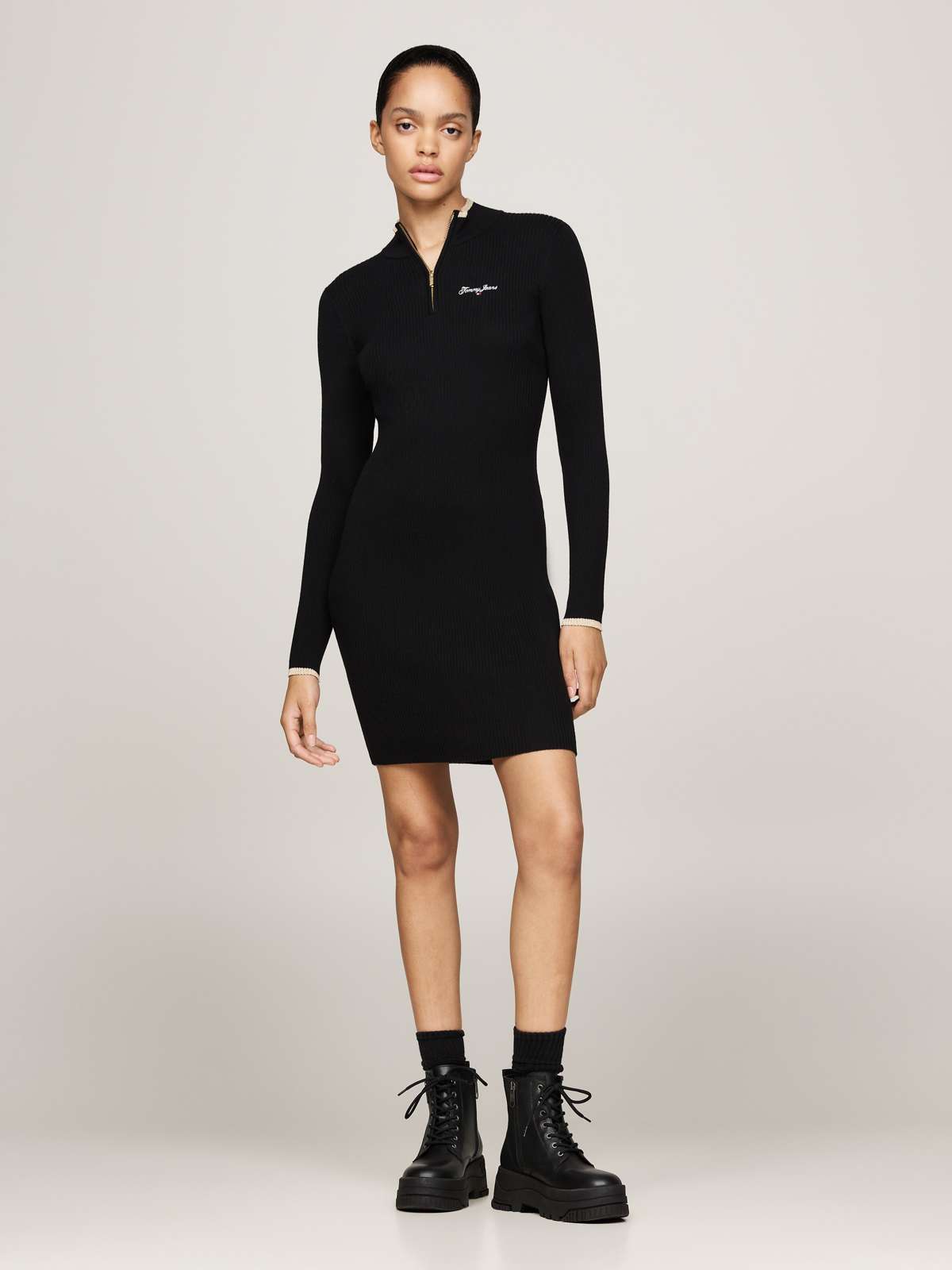 Вязаное платье с блестками »TJW METALLIC TIP ZIP SWTR DRESS«