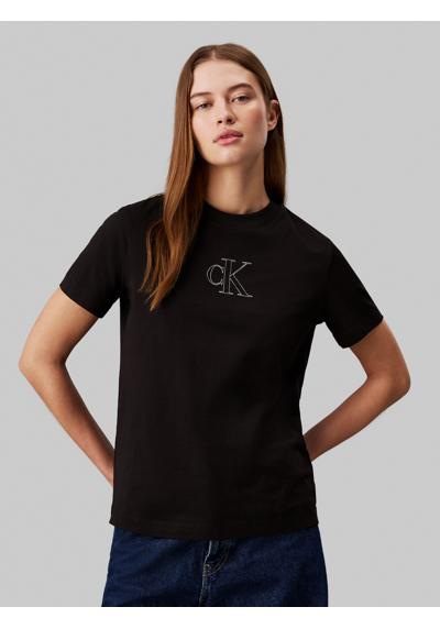 Футболка с фирменной этикеткой OUTLINED CK REGULAR TEE