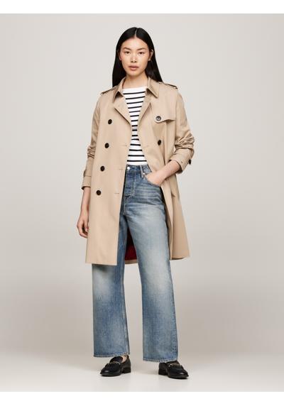 Тренч с типичными деталями тренча. COTTON DB SLIM FIT TRENCH