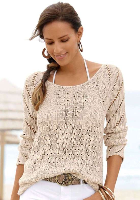 Свитер Ajour с великолепным узором ажурной вязки.