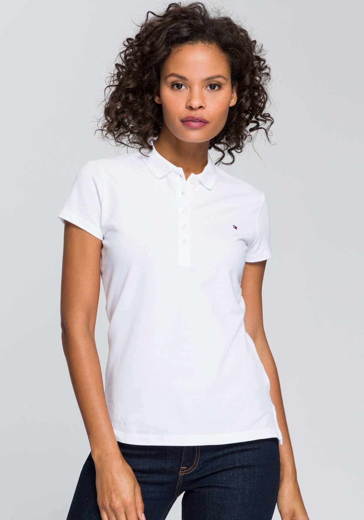 Рубашка-поло с логотипом Tommy Hilfiger на груди HERITAGE SHORT SLEEVE SLIM POLO