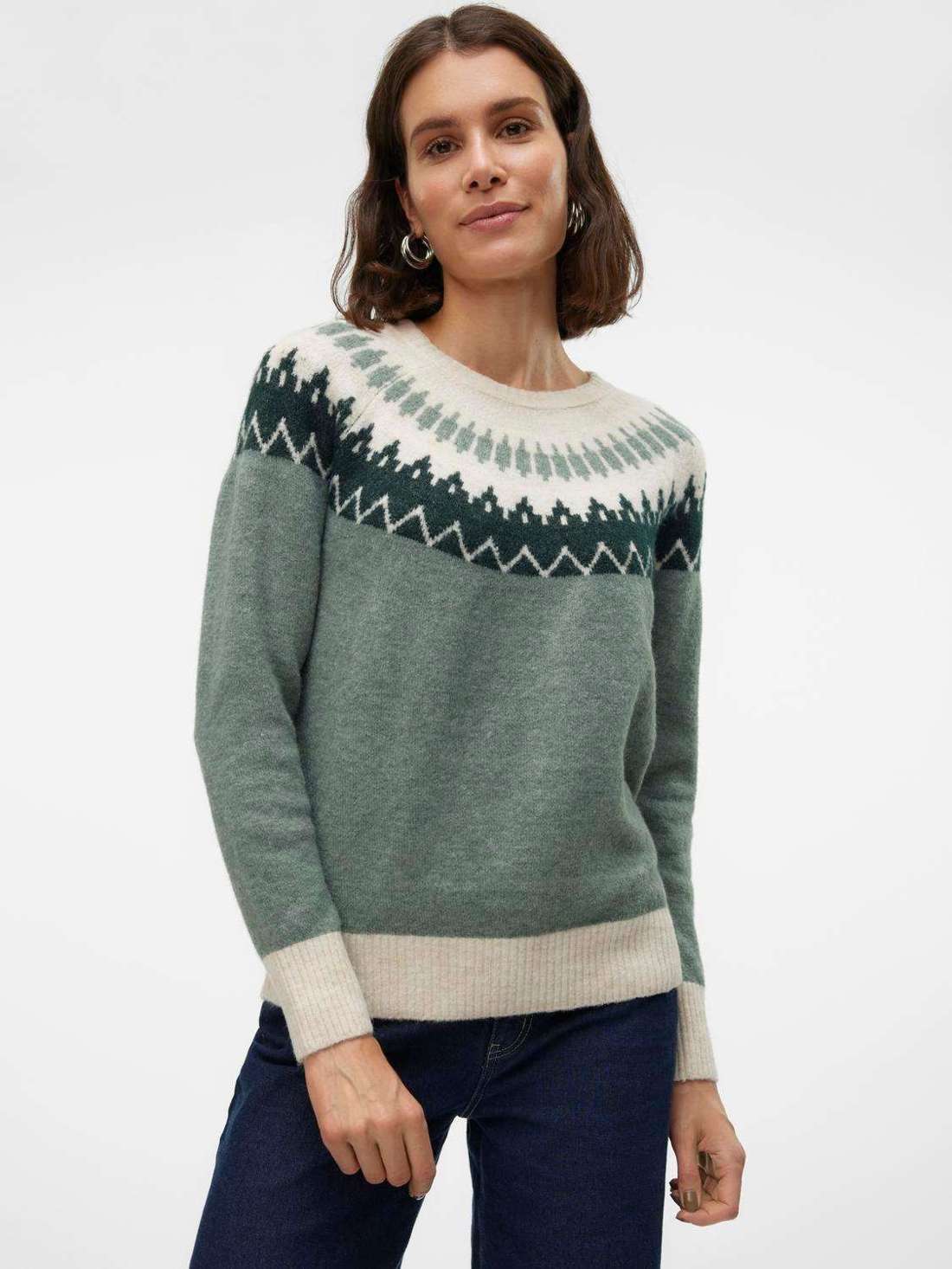 Вязаный свитер VMSIMONE LS NORDIC PULLOVER GA REP BOO
