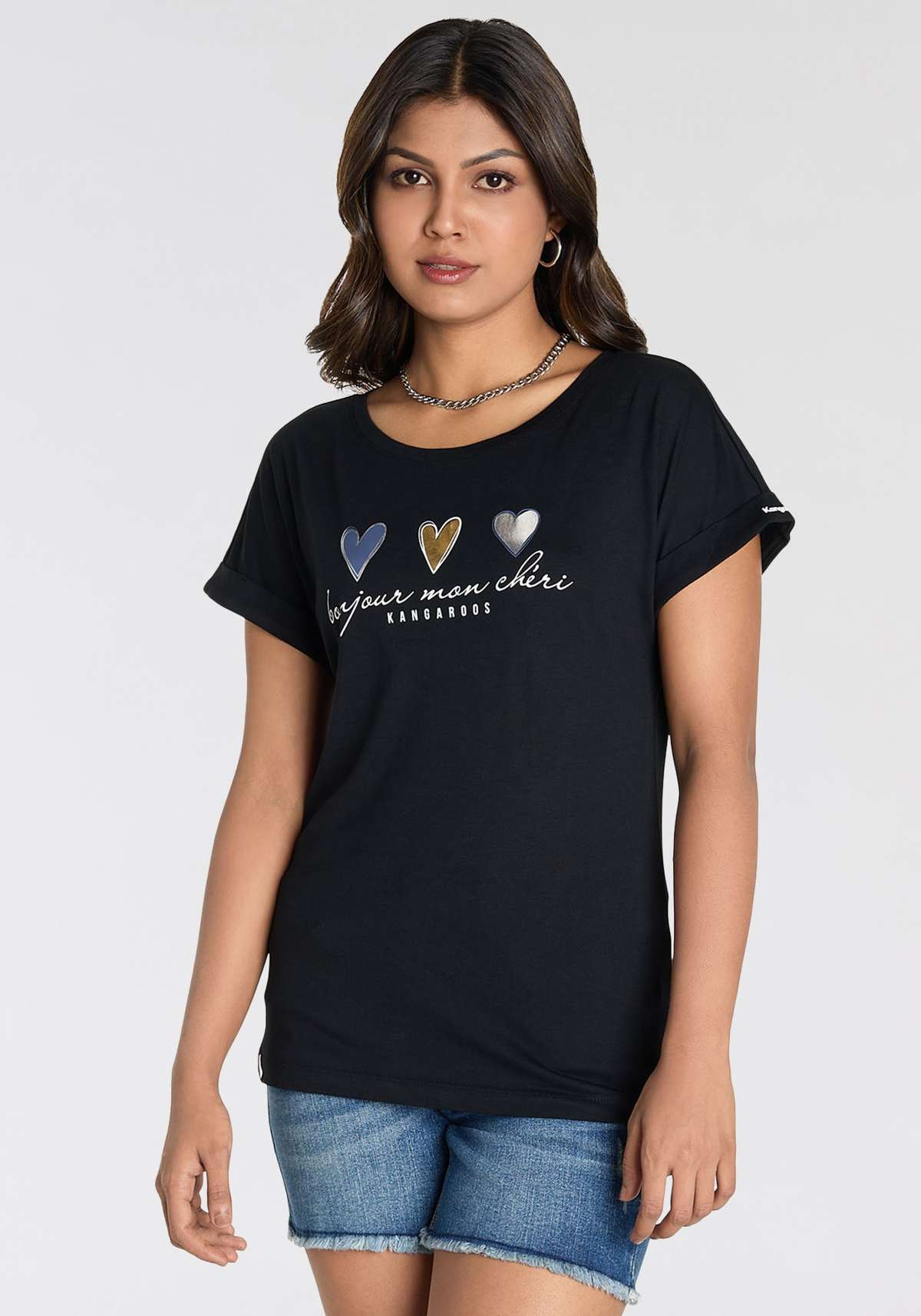 Рубашка с короткими рукавами и милым логотипом в виде сердечек – НОВАЯ КОЛЛЕКЦИЯ