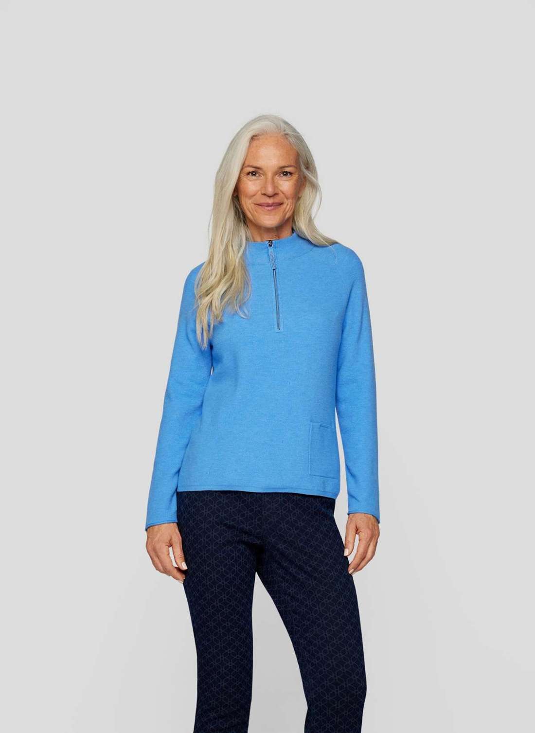 Вязаный свитер Sportiver Pullover mit praktischem Reißverschluss