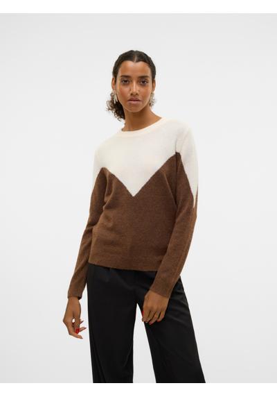 Вязаный свитер с полосатым узором VMPLAZA LS BLOCK PULLOVER GA BOO