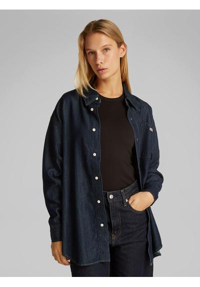 Джинсовая блузка с вышивкой логотипа OVERSIZED LS DENIM SHIRT