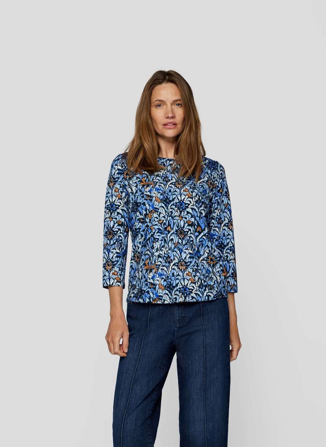 Рубашка с принтом Floral gemustertes Shirt mit 3/4-Ärmeln