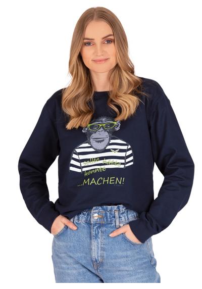 толстовка TRIGEMA Sweatshirt mit großem Affen-Druckmotiv