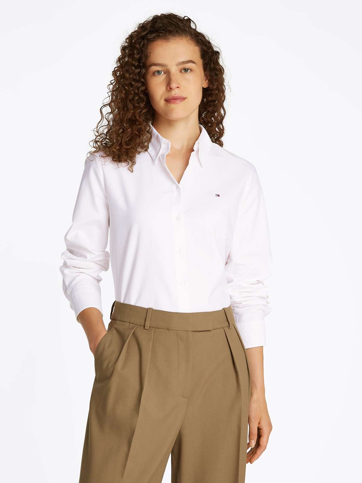 Блузка-рубашка с вышитым флагом OXFORD RELAXED FIT SHIRT