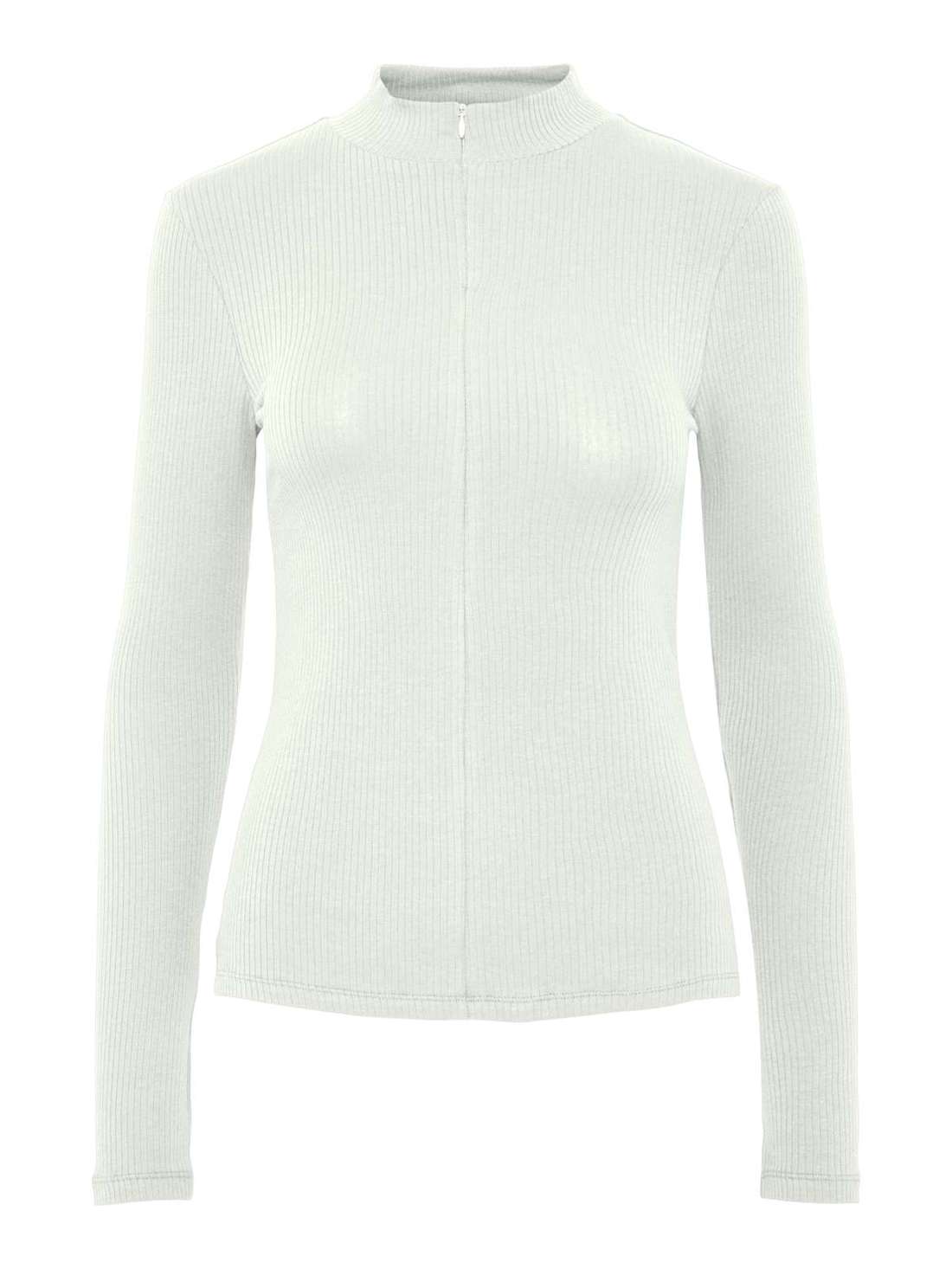 рубашка с воротником стойкой PCKITTE ZIP LS T-NECK TOP NOOS BC