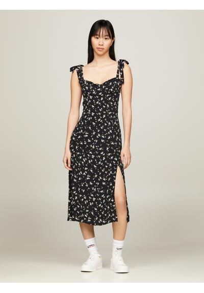 Платье-блузка с флагом Tommy Jeans TJW MIDI FLORAL RUFFLE DRESS