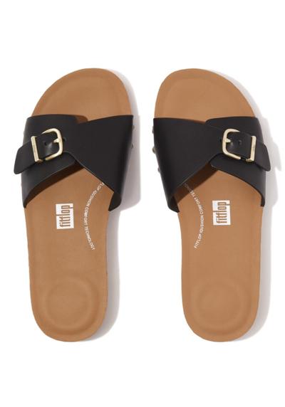 Мул»IQUSHION ADJUSTABLE BUCKLE LEATHER SLIDES«