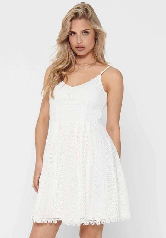 Платье на бретелях с кружевной отделкой ONLHELENA LACE S/L SHORT DRESS WVN