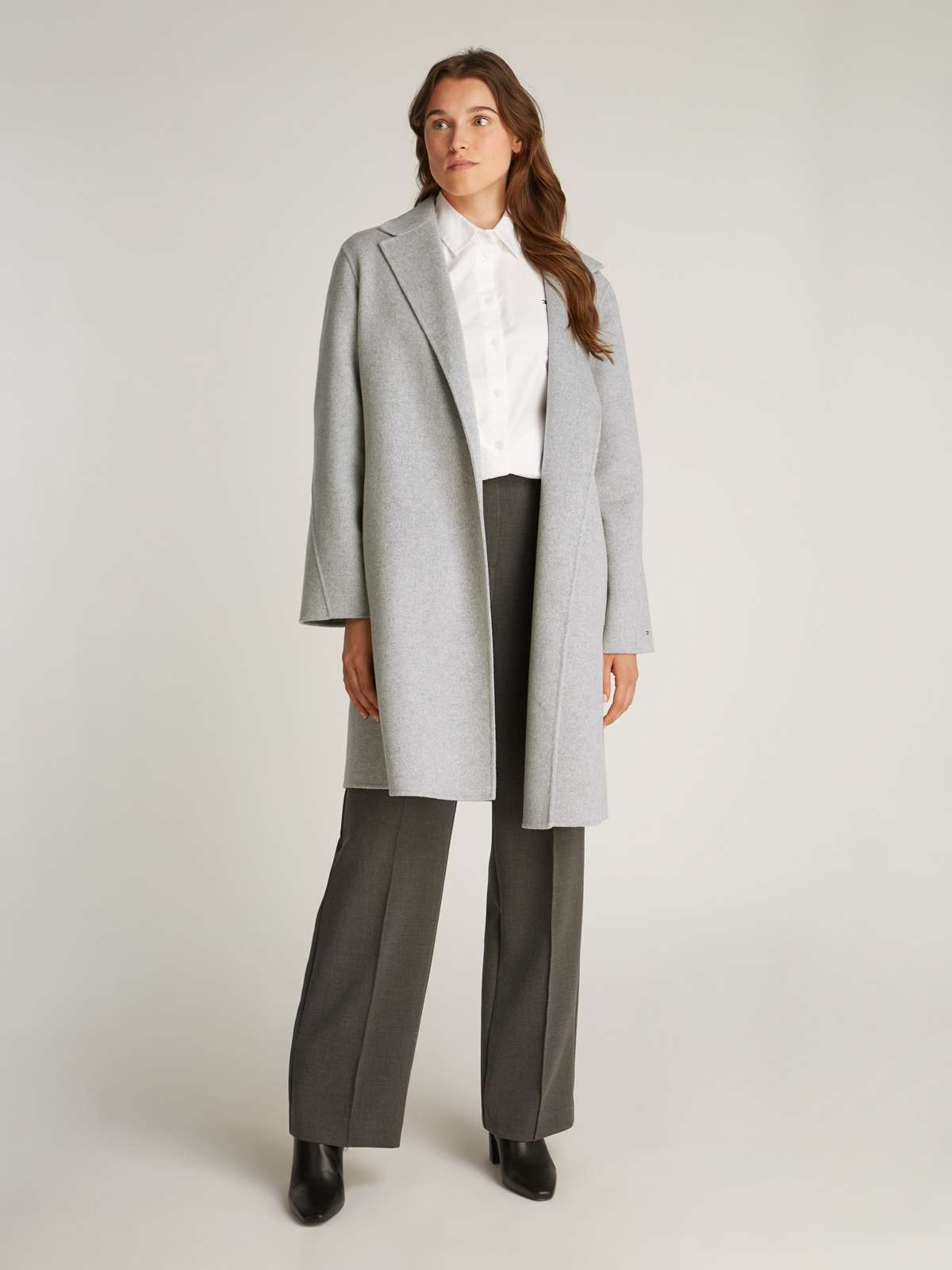 Короткое пальто с поясом REG DF WOOL BELTED COAT