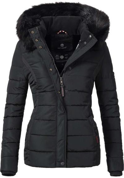 Стеганая куртка с капюшоном, качественная зимняя куртка с объемным капюшоном из искусственного меха