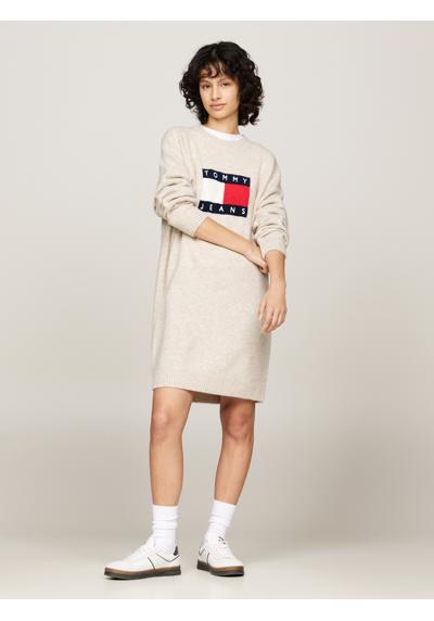 Трикотажное платье больших размеров с содержанием шерсти и... TJW MLNGE FLAG SWEATER DRESS EXT