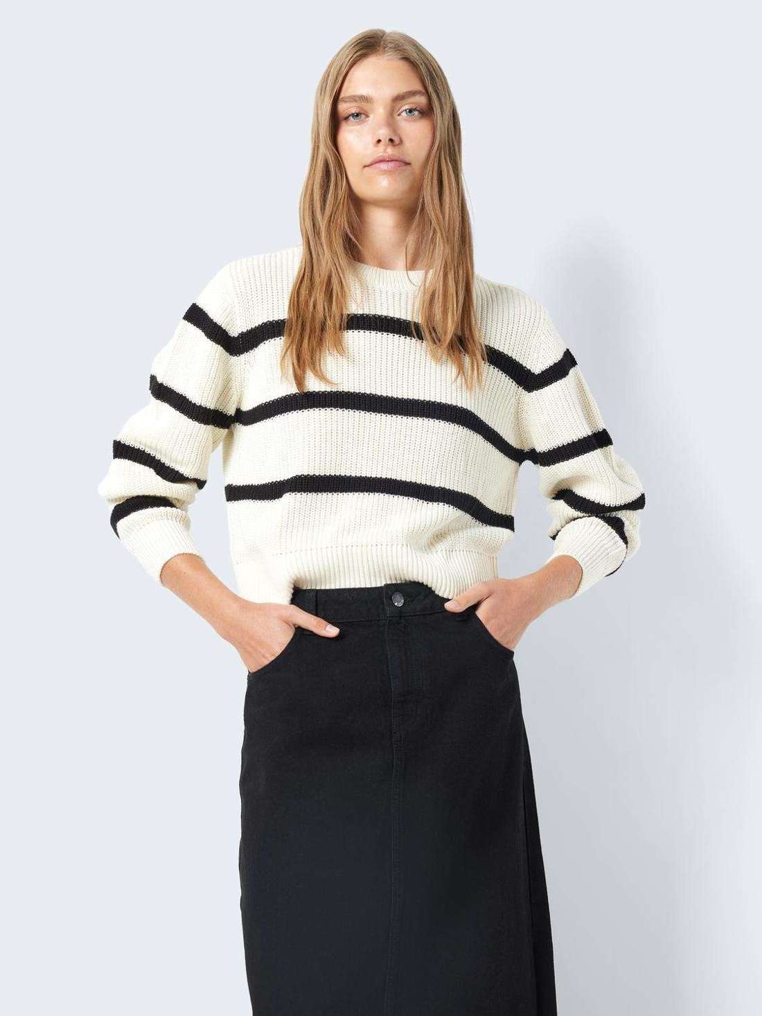 Вязаный свитер NMMAYSA L/S STRIPE O-NECK KNIT NOOS