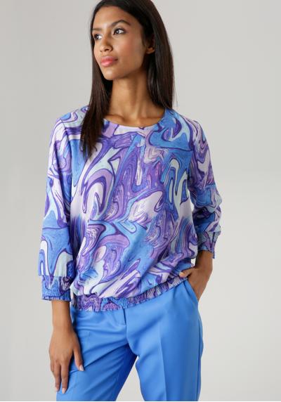 Блуза-слип с оригинальным принтом в фиолетовых и синих тонах - НОВАЯ КОЛЛЕКЦИЯ