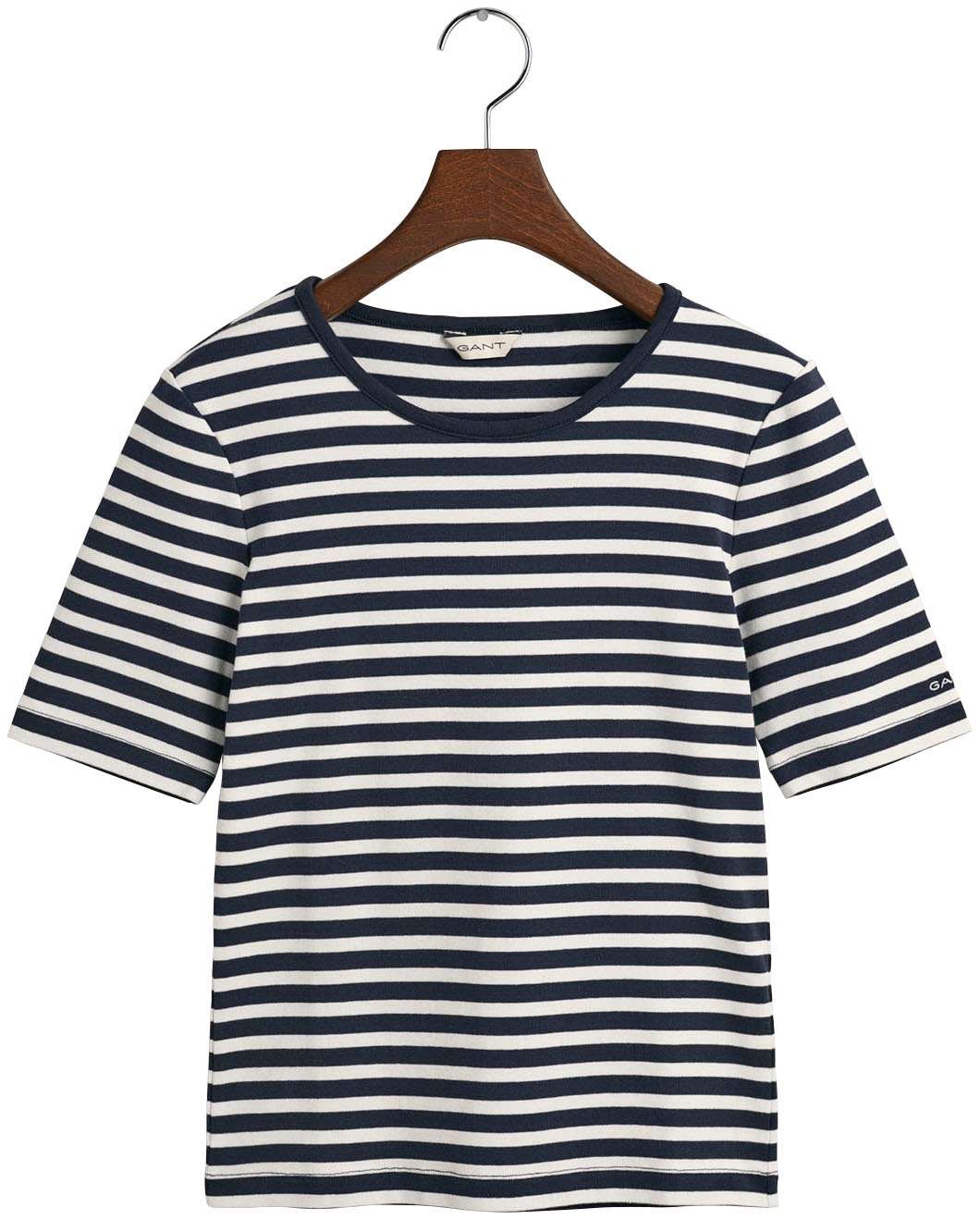 Футболка с тонкой надписью-логотипом на... SLIM STRIPED 1X1 RIBBED KA T-SHIRT