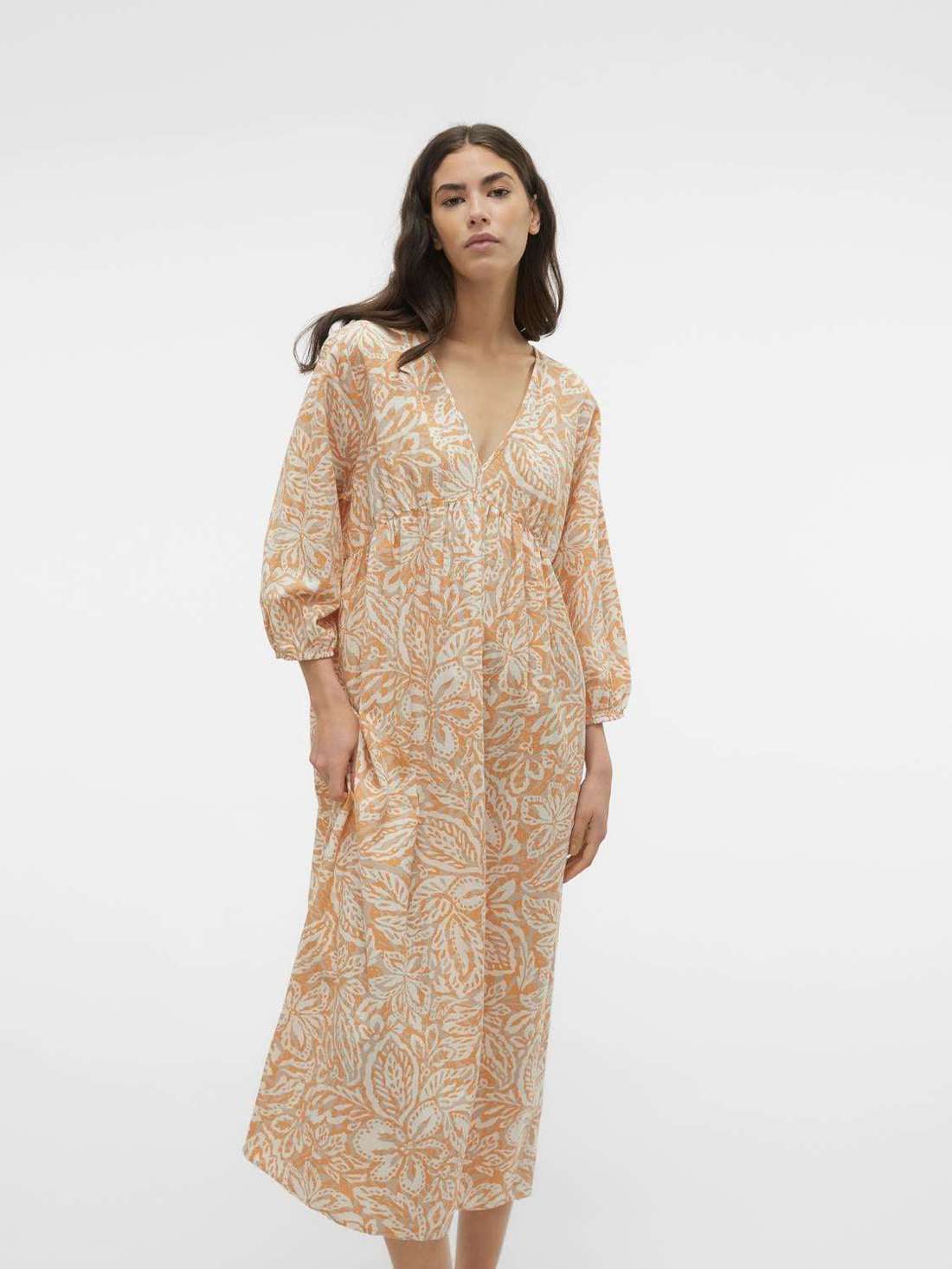 Летнее платье из льна VMNETHE 3/4 7/8 DRESS WVN
