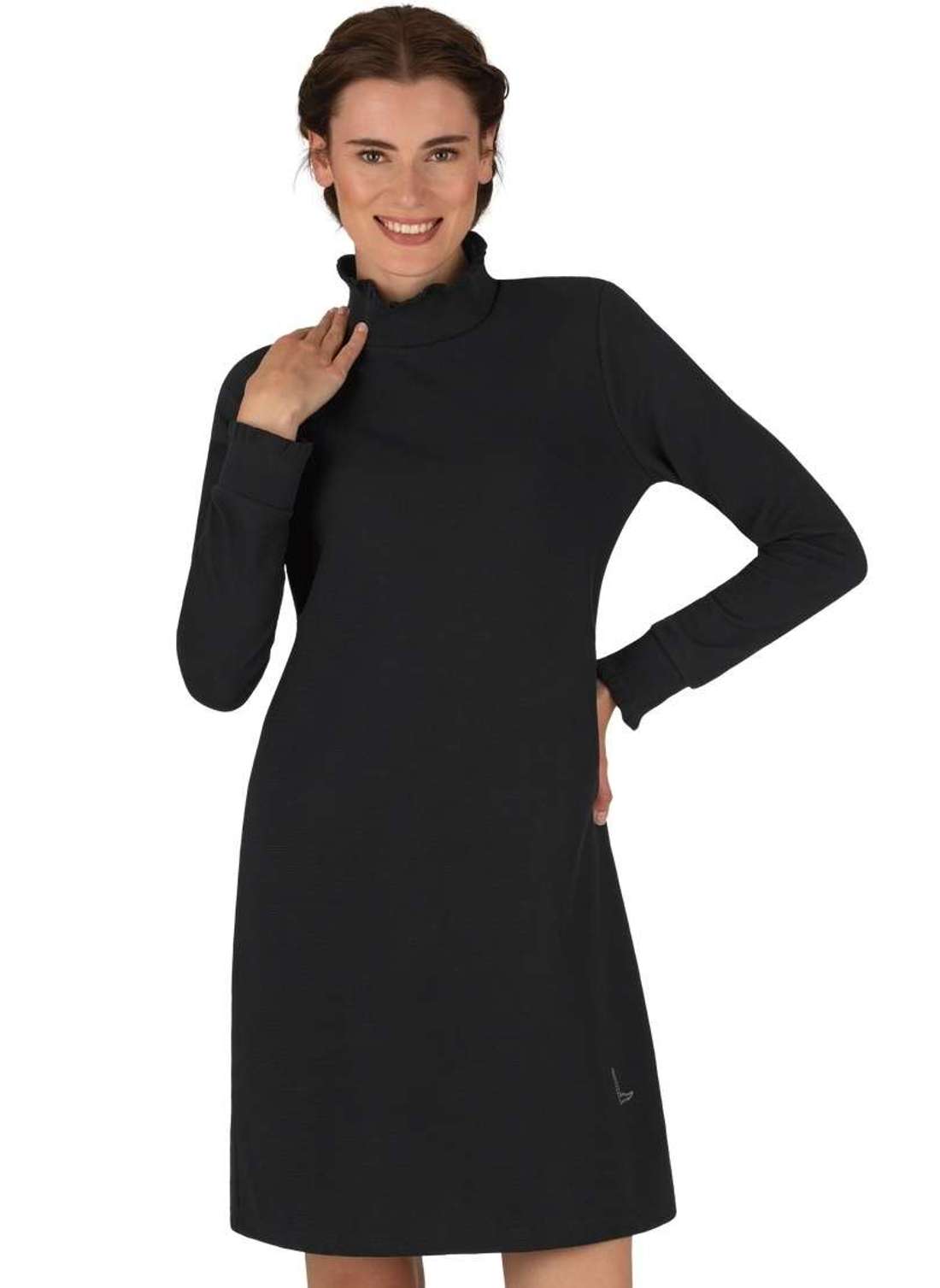 Платье из джерси TRIGEMA Stehkragen Kleid mit Rüschen