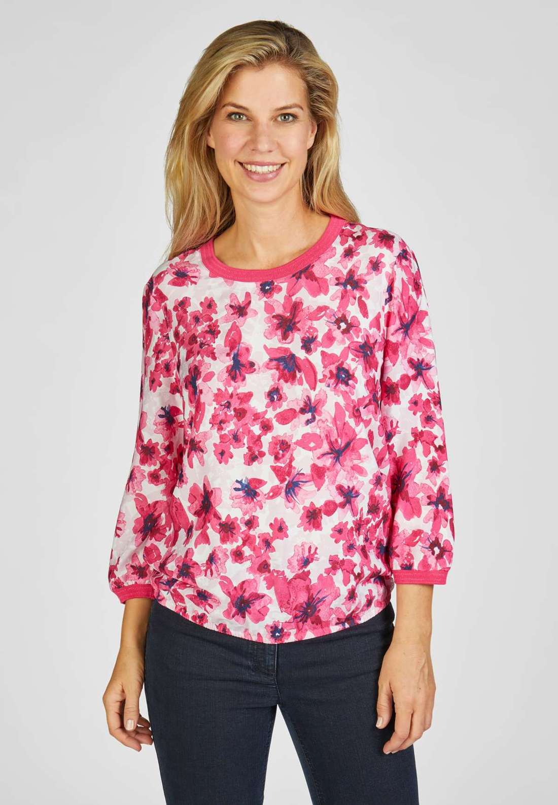 Классическая блузка Geblümte Bluse mit Gummizug