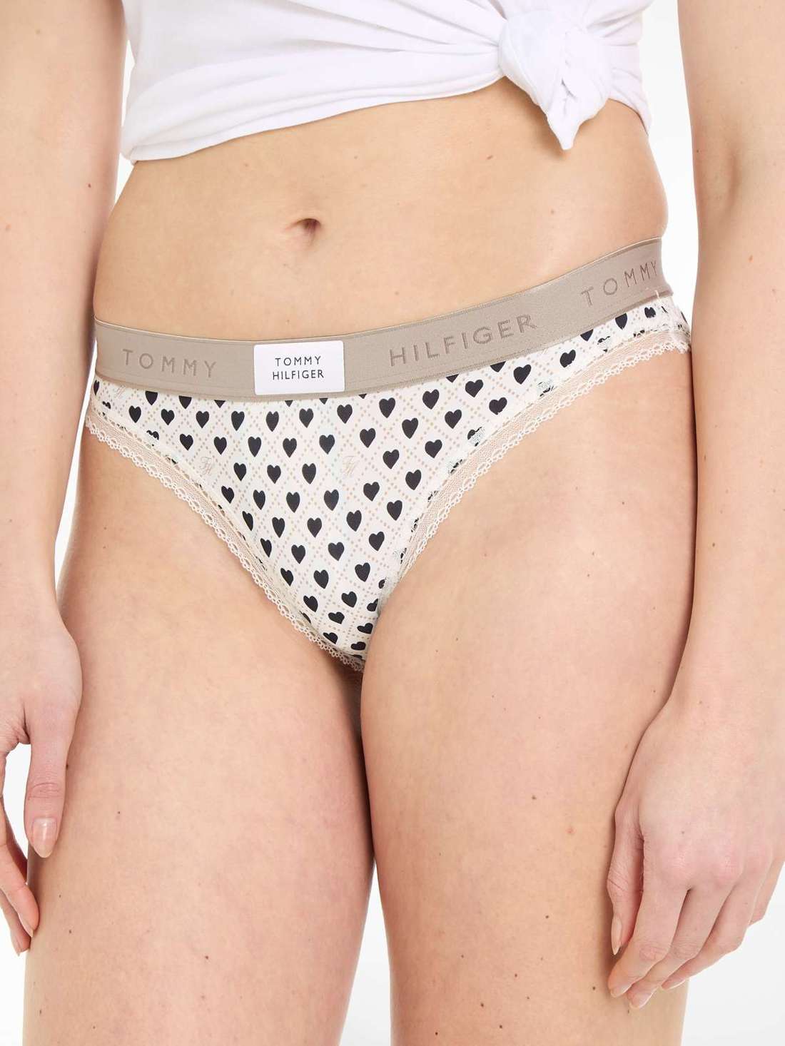 Трусики бикини с модным поясом с логотипом. BIKINI PRINT