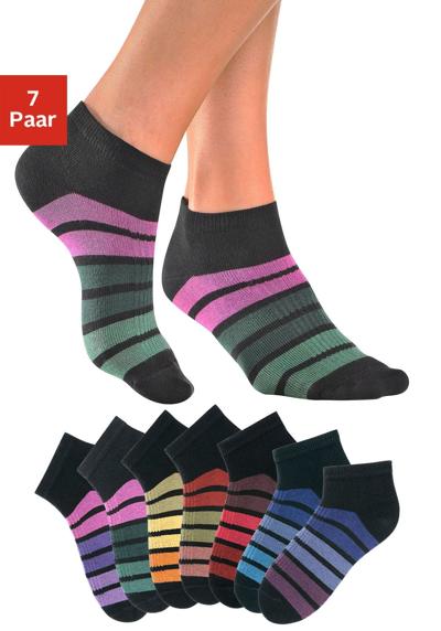 Носки-кроссовки (7 пар в упаковке), с разноцветными полосками