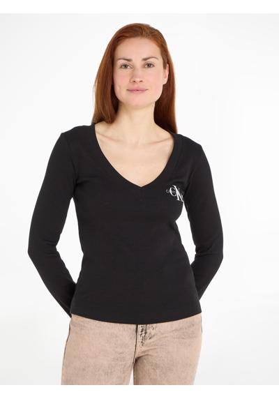 Рубашка с длинным рукавом RIB V-NECK MONOLOGO LONG SLEEVE