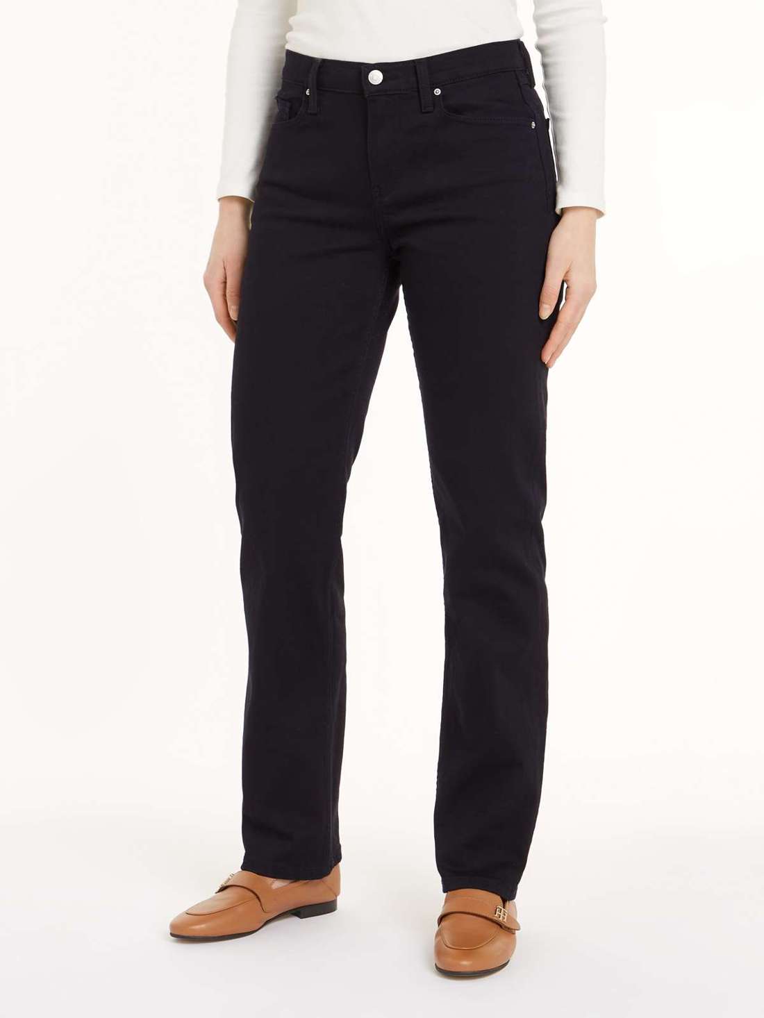 Прямые джинсы с логотипом Tommy Hilfger CLASSIC STRAIGHT RW STAY BLACK