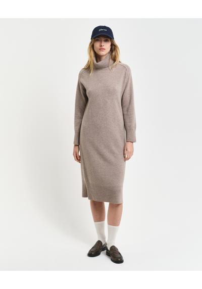 Платье миди с водолазкой »HERRINGBONE DETAIL ROLLNECK DRESS«