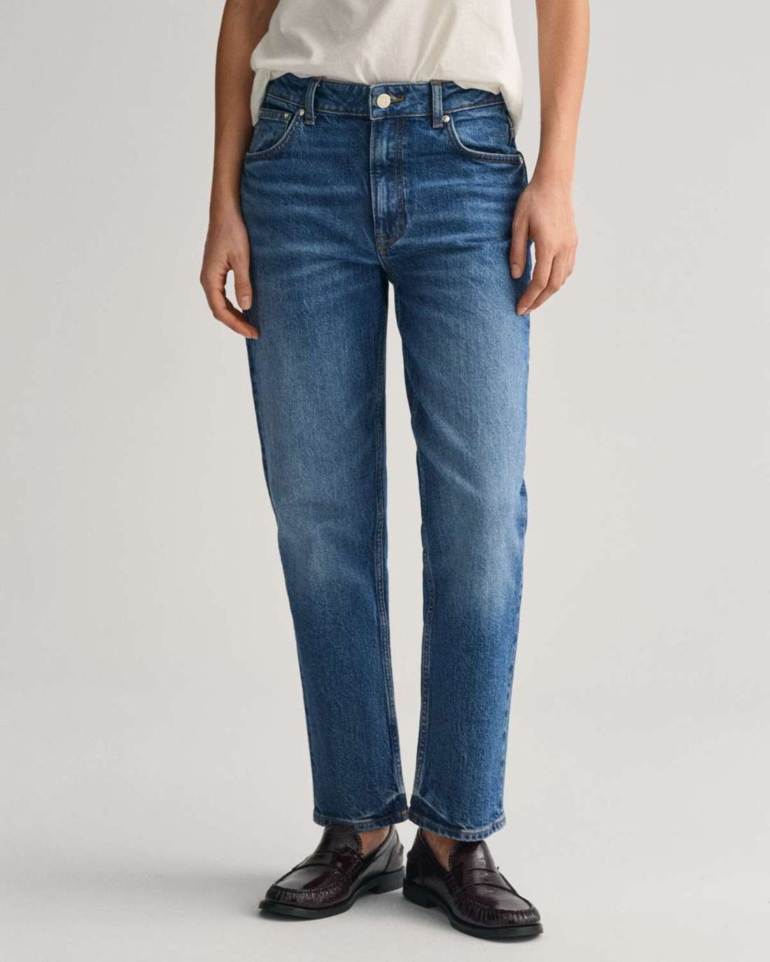 Прямые джинсы STRAIGHT CROPPED JEANS