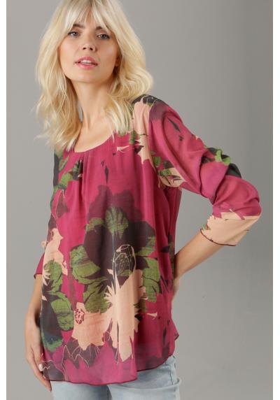 Блузка-слип с крупным цветочным принтом в осенних тонах