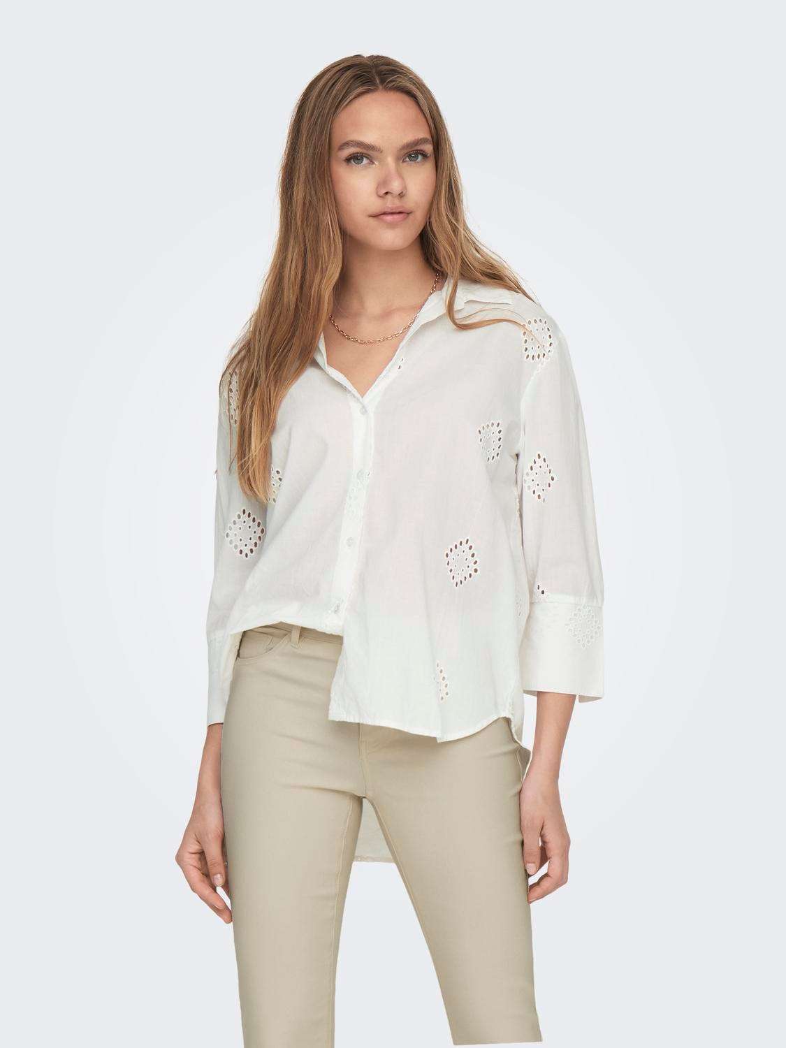 Блузка-рубашка с вышивкой в виде люверсов TALLIE 3/4 LONG SHIRT WVN NOOS