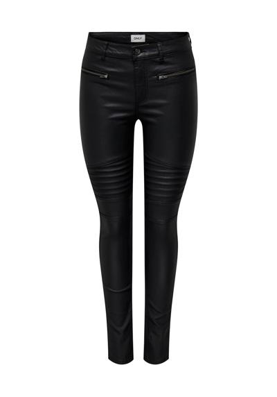 Брюки из искусственной кожи с байкерскими деталями ONLBINY-NYA MW COATED ZIP PANT PNT