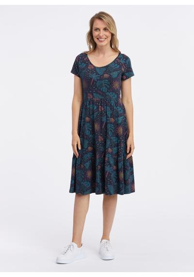 Платье-рубашка с цветочным летним принтом по всей поверхности