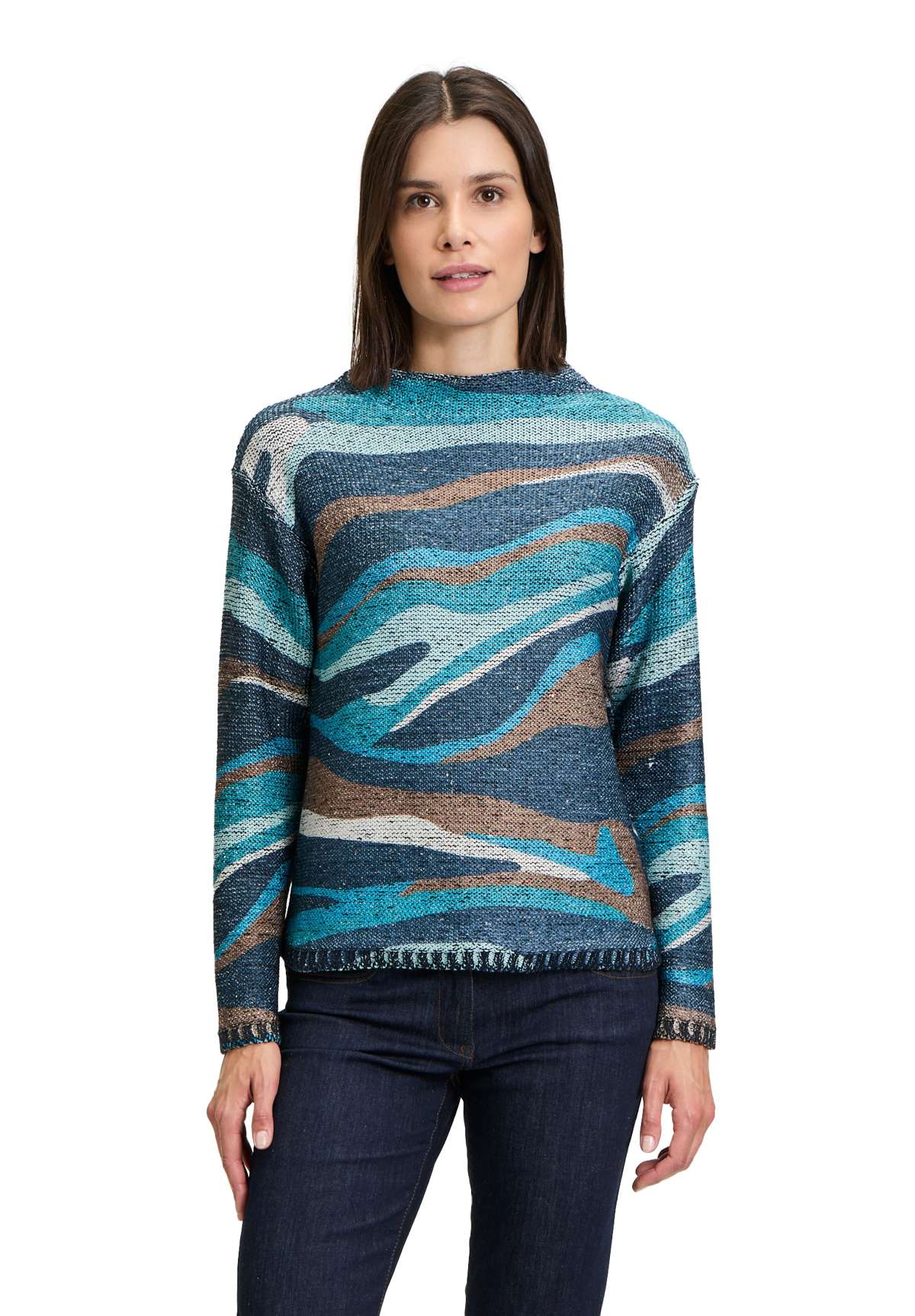 Вязаный свитер »Grobstrick-Pullover mit Print«