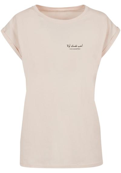 футболка Damen Ladies Love Yourself First Extended Shoulder Tee