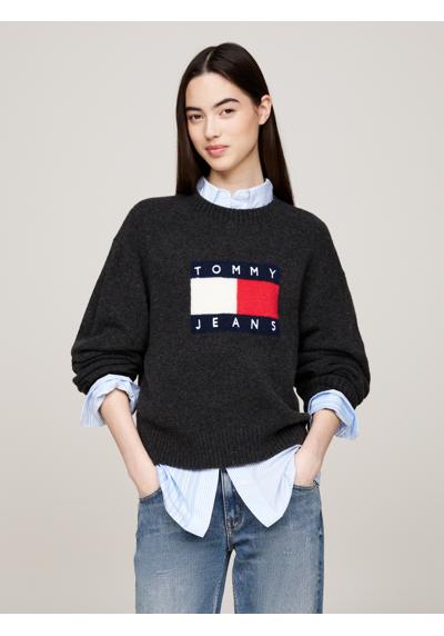 Вязаный свитер в крапинку с логотипом-флагом »TJW MELANGE FLAG SWEATER EXT«