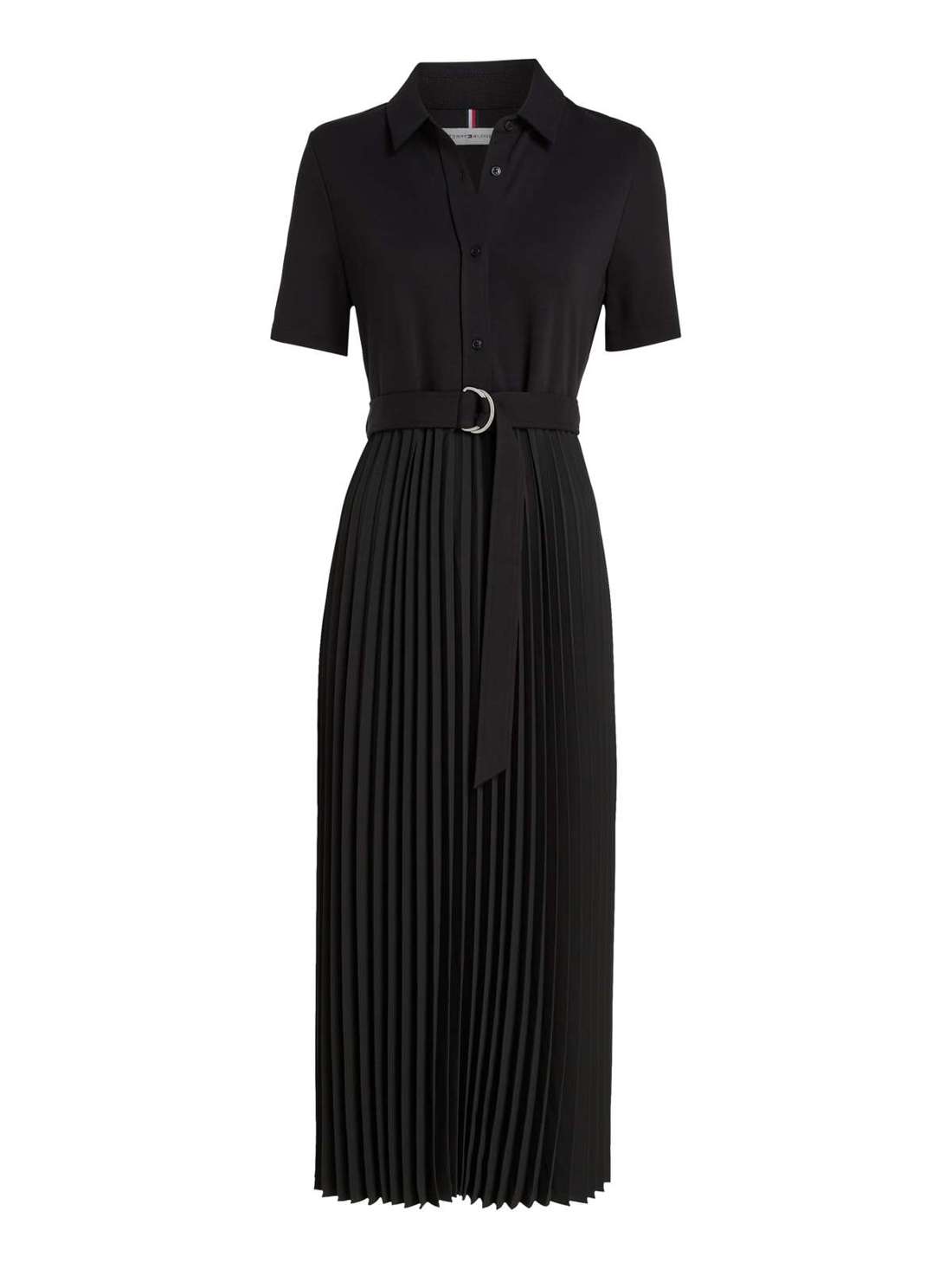 Плиссированное платье-поло VISC MIX PLEATED POLO DRESS SS