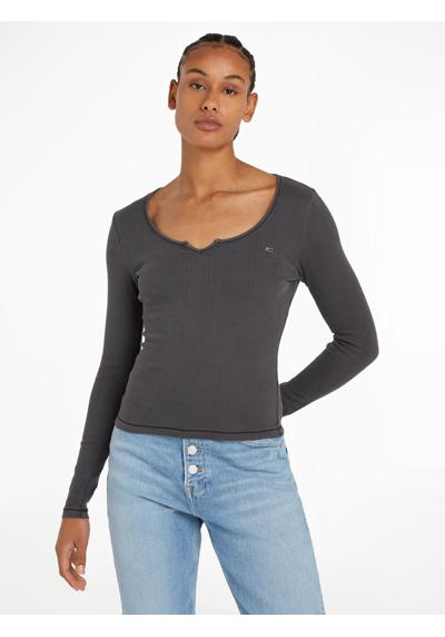 Рубашка с длинными рукавами и деталью на вырезе TJW SLIM NECKLINE DETAIL GMD LS
