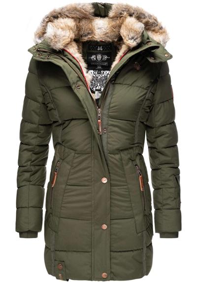 Зимнее пальто, стильное зимнее стеганое пальто с капюшоном из искусственного меха.
